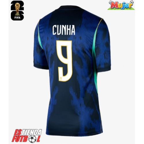 Brasil Matheus Cunha #9 Segunda Equipación Mujer Mundial 2026 Manga Corta